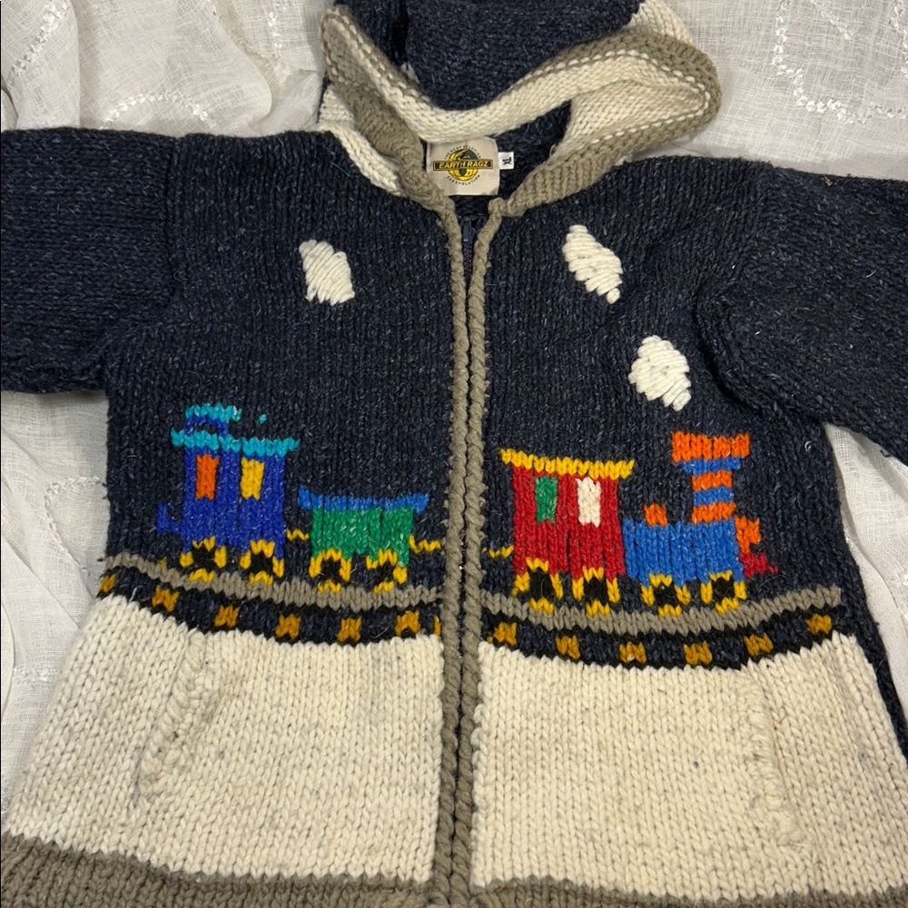 Earth Rugs wool sweater hooded jacket K00057